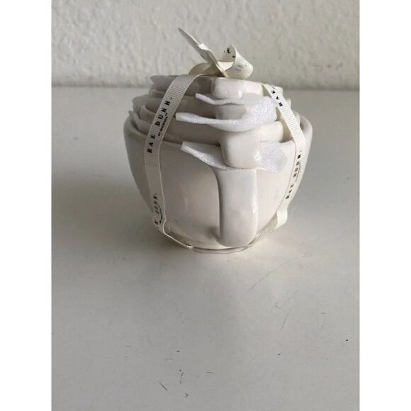 Rae Dunn White Tea Cup Measuring Cups With Cute Handle 4 Piece Set New with Tags - Picture 3 of 8